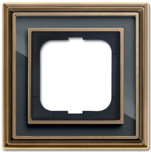 Рамка универсальная ABB Династия 1-м. античная латунь/стекло черное картинка